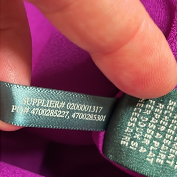 Lauren Ralph Lauren Purple v-neckline faux wrap wide leg jumpsuit belted - Picture 5 of 17